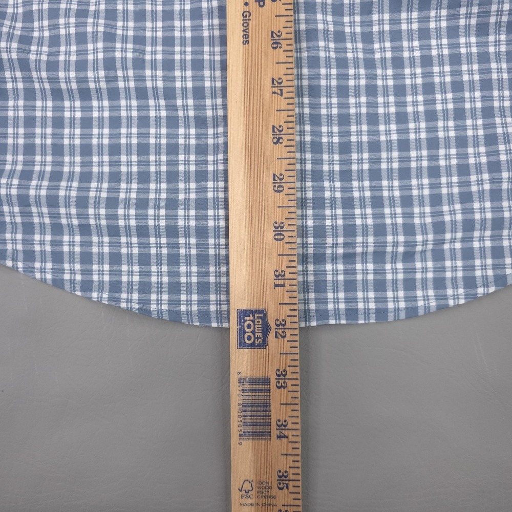 Onward Reserve Shirt Mens XL Blue Plaid Tailored Fit Performance Button Down - Picture 13 of 15